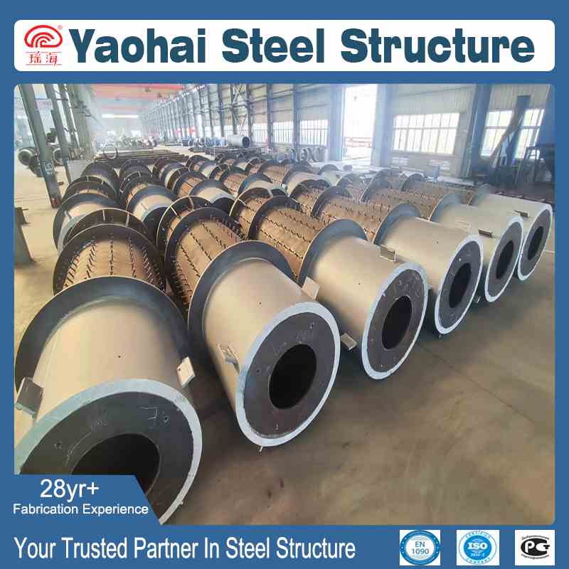 Custom Studded Steel Pipe Column Components