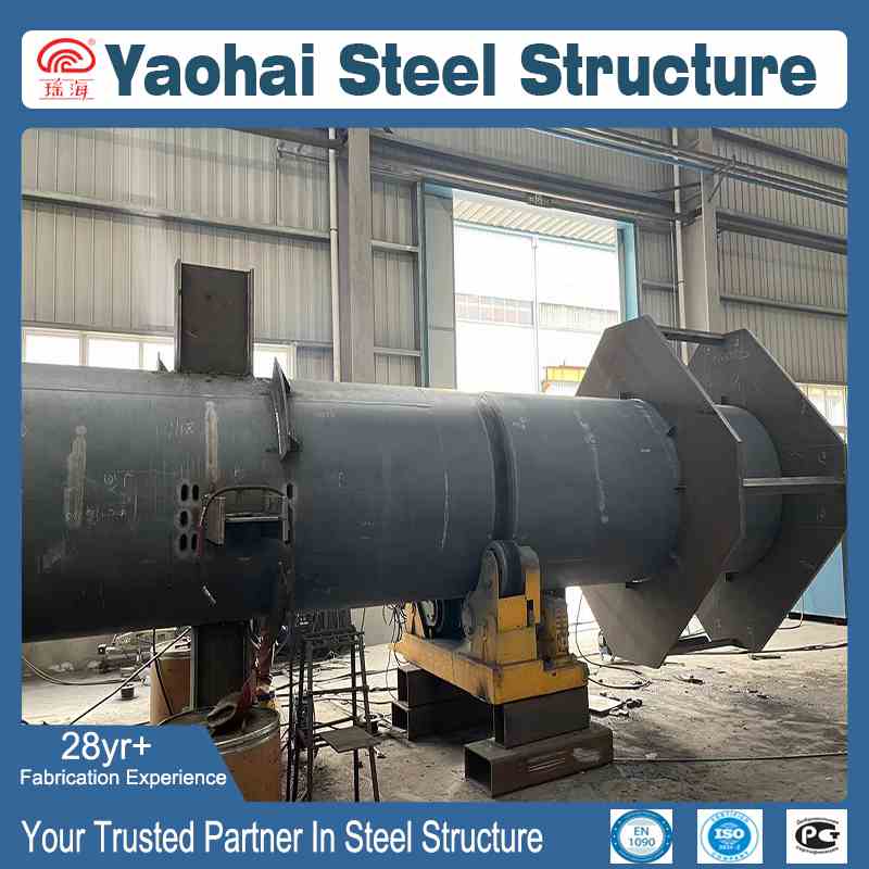 Custom Steel Column with Thickened Flange Plates