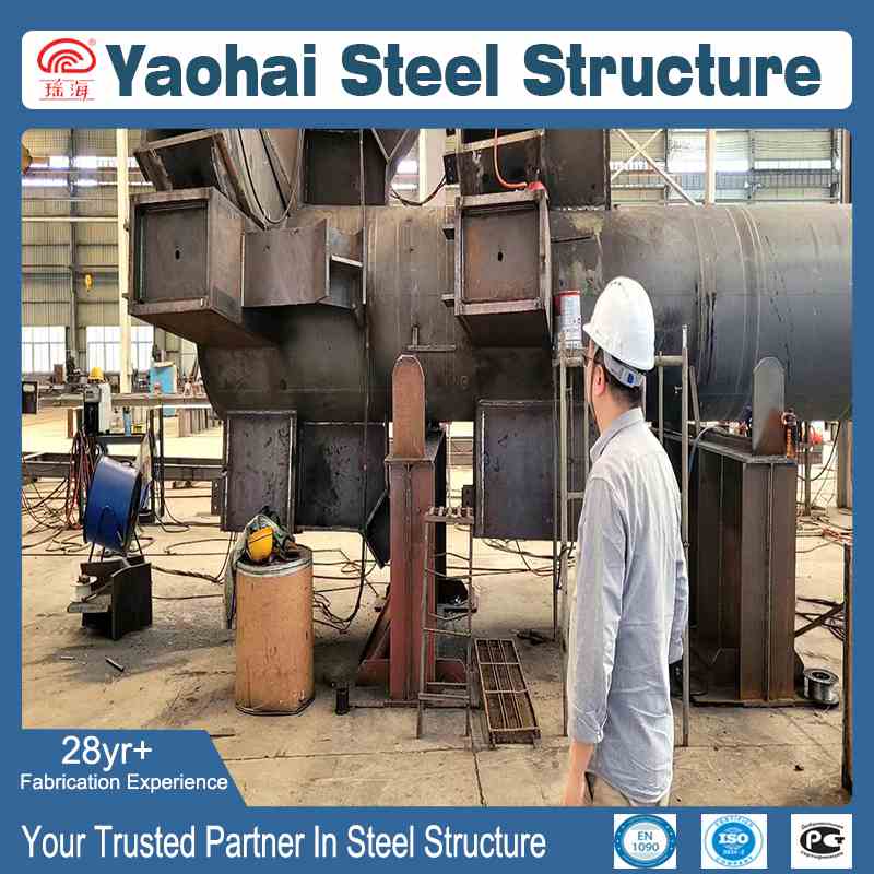 Custom Steel Column Fabrication with Complex Connection Nodes